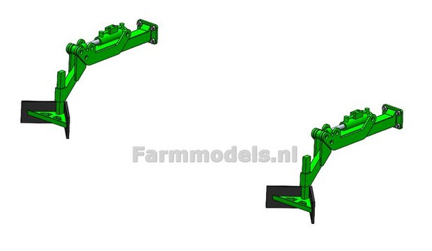 BOUWKIT: 2x Opklapbare RIJPADRUIMERS t.b.v. AVR GE-Force HD 4 x 75 cm Rijenfrees LET OP: BLANK geleverd, zelf in kleur zetten 1:32  LEVERBAAR BEGIN NOVEMBER 2025
