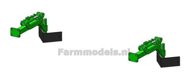 BOUWKIT: 2x Opklapbare RIJPADRUIMERS t.b.v. AVR GE-Force HD 4 x 75 cm Rijenfrees LET OP: BLANK geleverd, zelf in kleur zetten 1:32  LEVERBAAR BEGIN NOVEMBER 2025