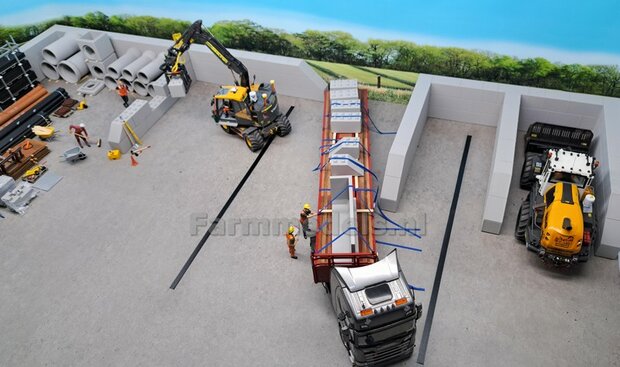 30 x 60cm: BETON FOLIE "USED CONCRETE" met ECHT BETON RELI&Euml;F afmeting ruim 30cm x 60cm 1:32 