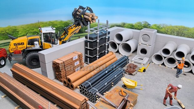 30 x 60cm: BETON FOLIE "USED CONCRETE" met ECHT BETON RELI&Euml;F afmeting ruim 30cm x 60cm 1:32 