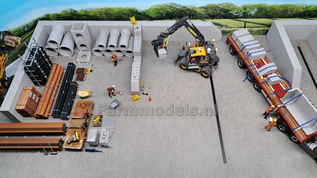 60 x 60cm: BETON FOLIE "USED CONCRETE" met ECHT BETON RELI&Euml;F afmeting ruim 60cm x 60cm 1:32 