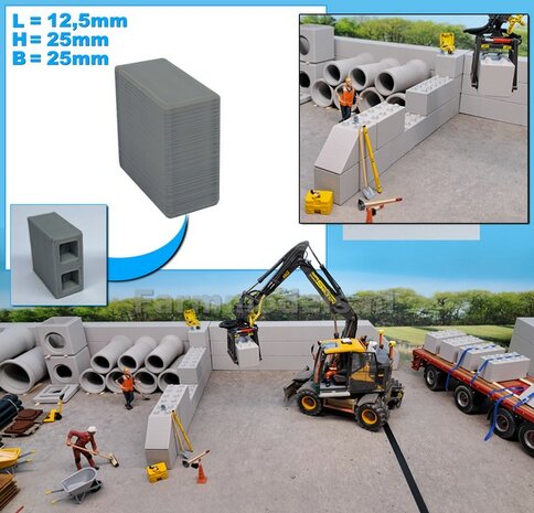 1x STAPELBLOK 1x2 VLAK   Afmeting blok: 12.5 x 25 x 25mm   Materiaal GRIJS KUNSTSTOF, BLANK Geleverd  1:32    