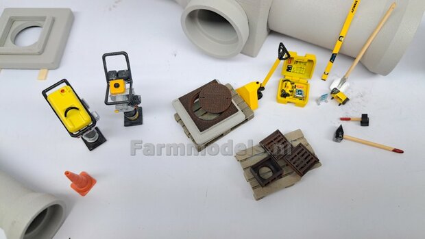 1x RIOOLBUIS  (Binnenmaat 1:1 = &Oslash;500mm)  Materiaal RESIN, BLANK Geleverd  1:32    