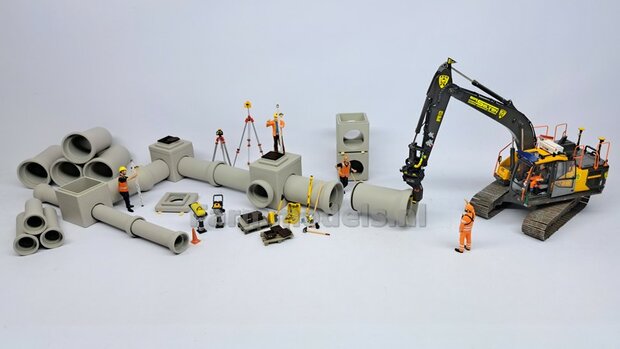 2x RIOOLBUIS  (Binnenmaat 1:1 = &Oslash;500mm)  Materiaal RESIN, BLANK Geleverd  1:32    