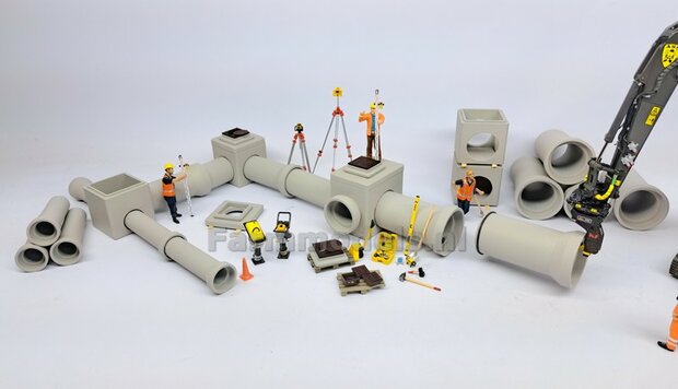 1x RIOOLBUIS  (Binnenmaat 1:1 = &Oslash;1000mm)  Materiaal RESIN, BLANK Geleverd  1:32    