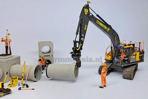 1x RIOOLBUIS  (Binnenmaat 1:1 = &Oslash;1000mm)  Materiaal RESIN, BLANK Geleverd  1:32    