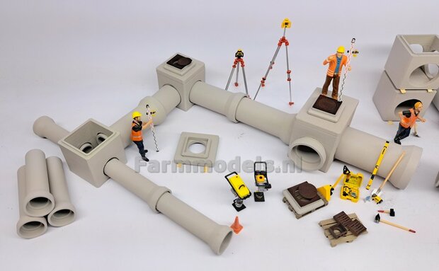 2x RIOOLBUIS  (Binnenmaat 1:1 = &Oslash;1000mm)  Materiaal RESIN, BLANK Geleverd  1:32    