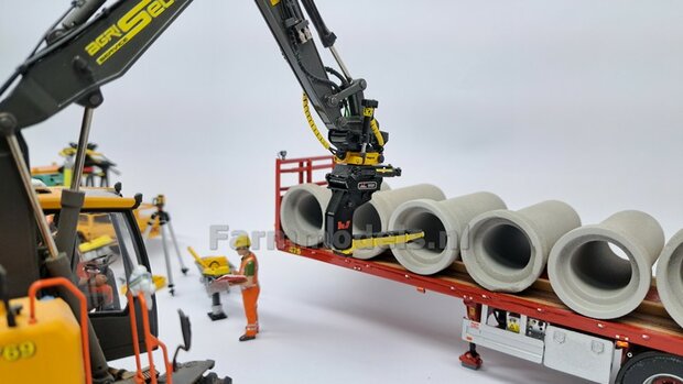 BOUWKIT: VERACHTERT (RIOOL-) BUIZENLEGGER  Beweegbaar met CW30 Koppeling. Materiaal: Resin op KLEUR Gespoten incl. Verachtert Pr&eacute;-Cut Stickers geleverd 1:32 