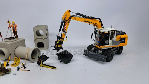 BOUWKIT: VERACHTERT (RIOOL-) BUIZENLEGGER  Beweegbaar met CW30 Koppeling. Materiaal: Resin op KLEUR Gespoten incl. Verachtert Pr&eacute;-Cut Stickers geleverd 1:32 