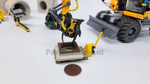 BOUWKIT: VERACHTERT (RIOOL-) BUIZENLEGGER  Beweegbaar met CW30 Koppeling. Materiaal: Resin op KLEUR Gespoten incl. Verachtert Pr&eacute;-Cut Stickers geleverd 1:32 