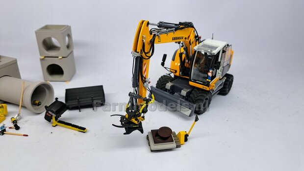 BOUWKIT: VERACHTERT (RIOOL-) BUIZENLEGGER  Beweegbaar met CW30 Koppeling. Materiaal: Resin op KLEUR Gespoten incl. Verachtert Pr&eacute;-Cut Stickers geleverd 1:32 