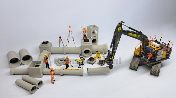 1x PUTAFDEKKING VORM H-TM: Vlakke rechthoekige plaat met rond inspectie gat : (Betonnen) AFDEKKING Materiaal KUNSTSTOF, BLANK Geleverd  1:32    