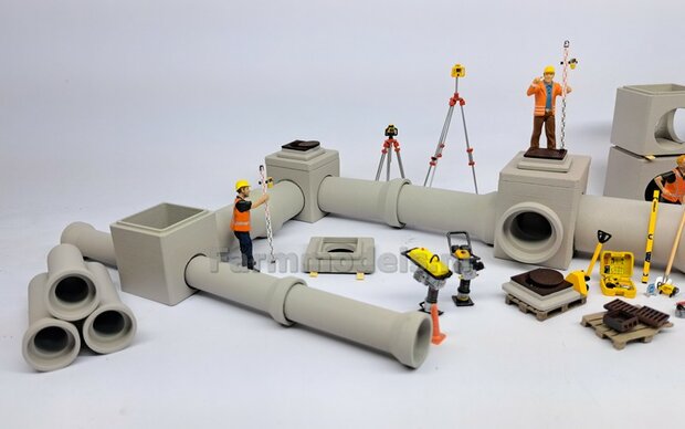 1x STELRING/ OPZETSTUK t.b.v. INSPECTIEPUT VORM H-MM: Rechthoekige ring : BETON AFDEKKING Materiaal KUNSTSTOF, BETONLOOK Gespoten geleverd  1:32    