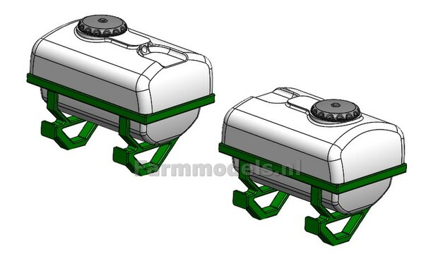 BOUWKIT: 2x VLOEISTOF TANKS met MONTAGE FRAMES t.b.v. AVR MULTIVATOR HD frontfrees  LET OP: BLANK geleverd, zelf in kleur zetten 1:32  LEVERBAAR NOVEMBER 2025