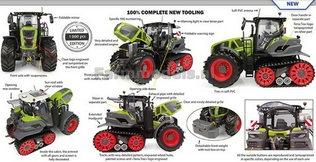 Claas Axion 930 Terra Trac + FREE GIFT VOORRUIT STICKERSET 1:32  Universal Hobbies UH6752    SNEL LEVERBAAR/AVAILABLE SOON