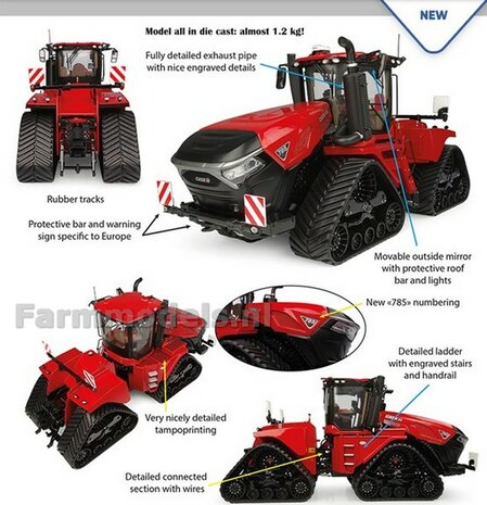 Case-IH Quadtrac 785 + FREE GIFT VOORRUIT STICKERSET 1:32 Universal Hobbies UH6821    SNEL LEVERBAAR/AVAILABLE SOON    