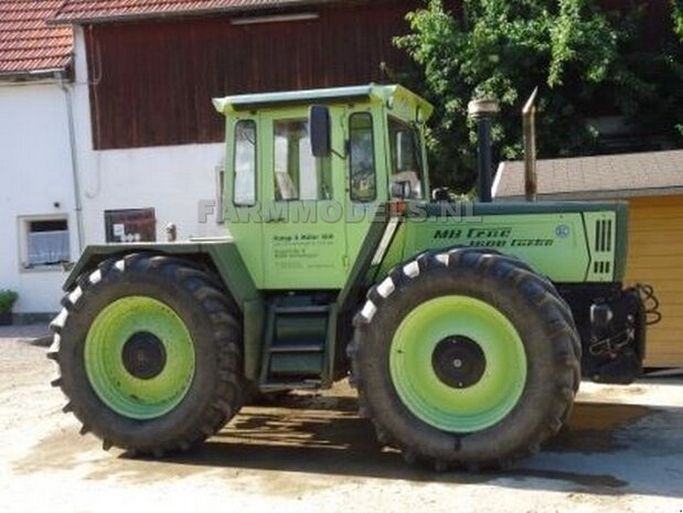 &Oslash; 53.8 mm: 2x MB TRAC 1600 Inlegring/ velgverbreder BLANK geleverd + Brede vooras Banden voor MB trac 1600 1:32           