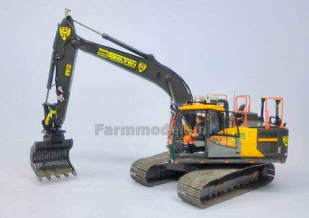 Puinriek HEAVY DUTY met vaste TANDEN 44.8 mm breed RESIN Blank geleverd t.b.v. S70 KOPPELING  1:32  