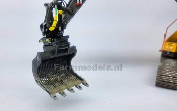 Puinriek HEAVY DUTY met vaste TANDEN 44.8 mm breed RESIN Blank geleverd t.b.v. S70 KOPPELING  1:32  