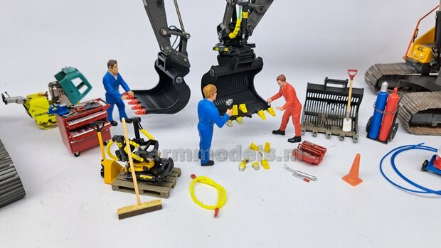 Puinriek HEAVY DUTY RESIN + 5 LOSSE TANDEN +  5x SLIJTAGE TANDEN 44.8 mm breed RESIN t.b.v. S70 KOPPELING 1:32  