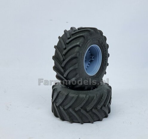 &Oslash; 54.8 x 25.8 mm: CASE-STEYR-NH: 2x Michelin Axiobib2 Banden + RESIN Velgen BLANK Geleverd 1:32  Farmmodels Prem. Line Series 