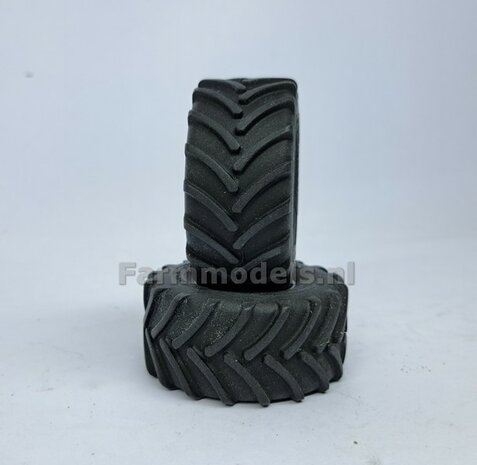 &Oslash; 54.8 x 25.8 mm: CASE-STEYR-NH: 2x Michelin Axiobib2 Banden + RESIN Velgen BLANK Geleverd 1:32  Farmmodels Prem. Line Series 