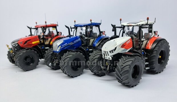 &Oslash; 54.8 x 25.8 mm: CASE-STEYR-NH: 2x Michelin Axiobib2 Banden + Resin Velgen ZWART GLANS gespoten geleverd 1:32  Farmmodels Prem. Line Series 