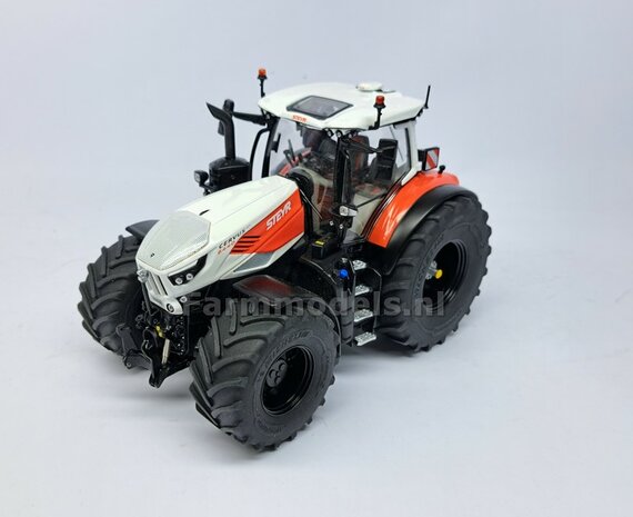 &Oslash; 54.8 x 25.8 mm: CASE-STEYR-NH: 2x Michelin Axiobib2 Banden + Resin Velgen ZWART GLANS gespoten geleverd 1:32  Farmmodels Prem. Line Series 