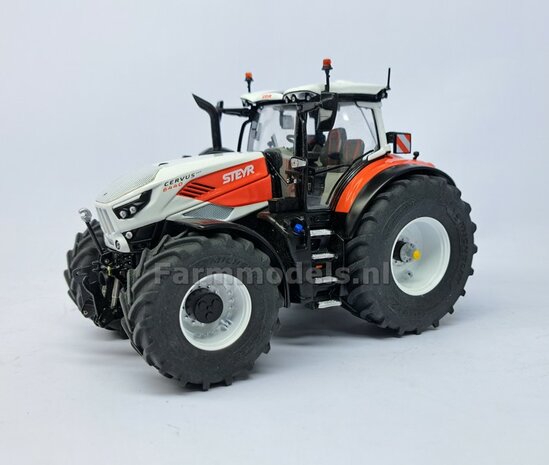 &Oslash; 54.8 x 25.8 mm: CASE-STEYR-NH: 2x Michelin Axiobib2 Banden + Resin Velgen WIT GLANS gespoten geleverd 1:32  Farmmodels Prem. Line Series 