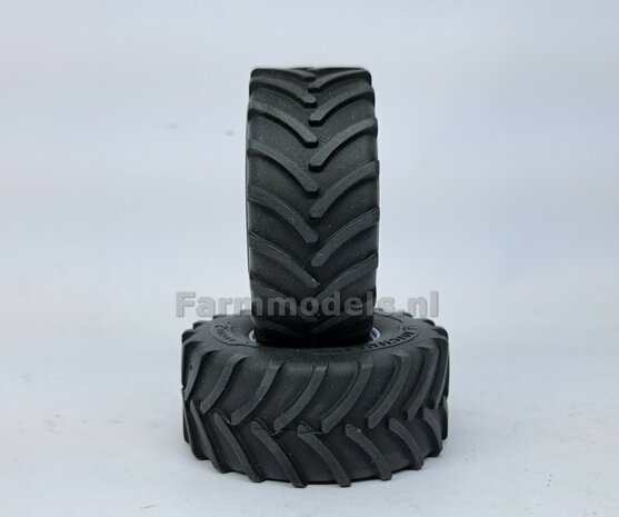 &Oslash; 70.3 x 30.4 mm: CASE-STEYR-NH: 2x Michelin Axiobib2 Banden + RESIN Velgen BLANK Geleverd 1:32  Farmmodels Prem. Line Series 