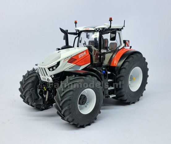 &Oslash; 70.3 x 30.4 mm: CASE-STEYR-NH: 2x Michelin Axiobib2 Banden + Resin Velgen WIT GLANS gespoten geleverd 1:32  Farmmodels Prem. Line Series 
