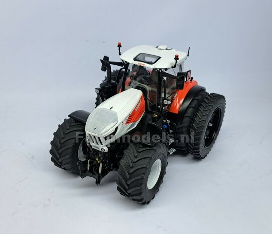 &Oslash; 70.3 x 30.4 mm: CASE-STEYR-NH: 2x Michelin Axiobib2 Banden + Resin Velgen WIT GLANS gespoten geleverd 1:32  Farmmodels Prem. Line Series 