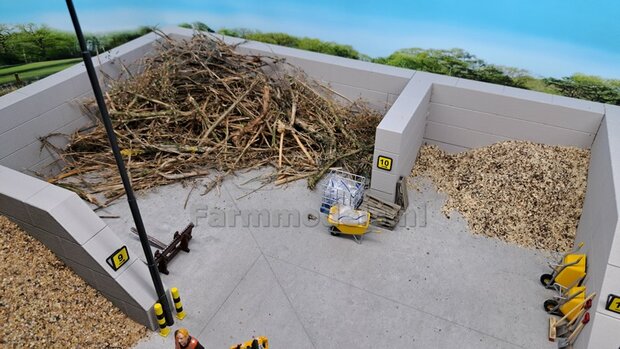 10x STAPELBLOK 4x2 VLAK/SCHUIN Afm. blok: 50 x 25 x 25mm GRIJS KUNSTSTOF CONCRETE BETONLOOK Gespoten  1:32  NB2B  
