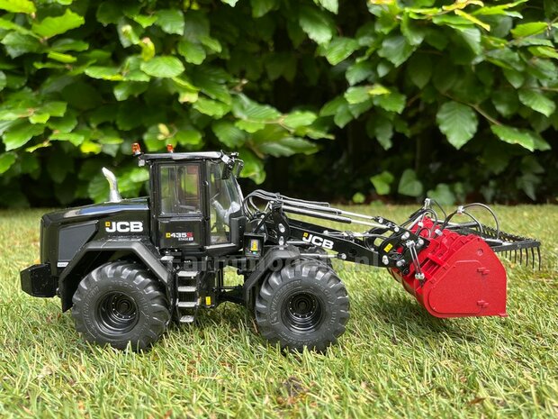 BLACK  JCB 435S Agri Shovel met voermengbak 1:32