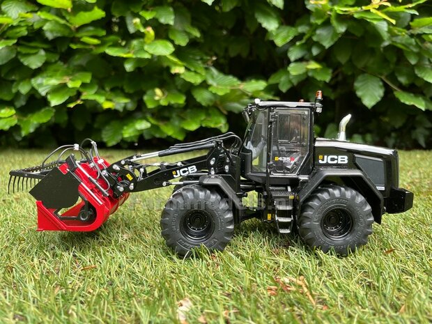 BLACK  JCB 435S Agri Shovel met voermengbak 1:32
