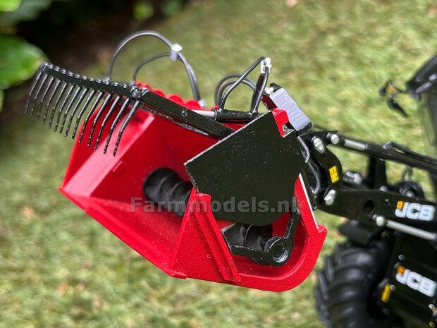 BLACK  JCB 435S Agri Shovel met voermengbak 1:32