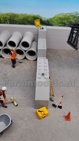 2x PAS-BLOK "3x2" t.b.v. MODULAIRE WANDEN verbinding Materiaal KUNSTSTOF, BETONLOOK Gespoten geleverd  1:32   NB2B 