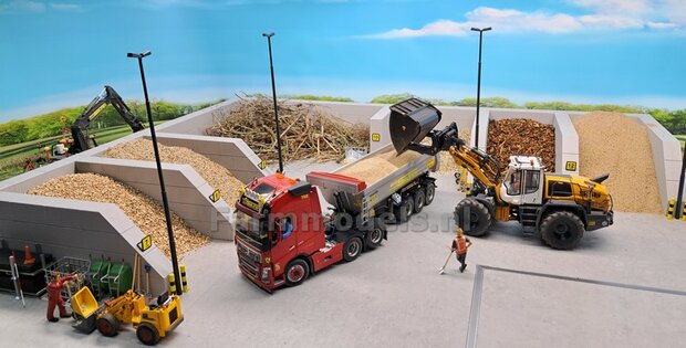 L-WAND MODULAIR STAPELBLOKKEN RECHT VOOR VLAK BOVEN Afm: 300 x 325 x 75mm GRIJS KUNSTSTOF, BLANK Geleverd1:32  NB2B  