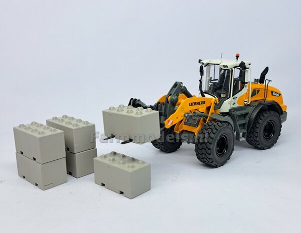 2x BETONBLOK/ STAPELBLOK 4x2 met NOKKEN, ook gebruikt als BARRIERS  Materiaal KUNSTSTOF, BLANK Geleverd  1:32    NB2B