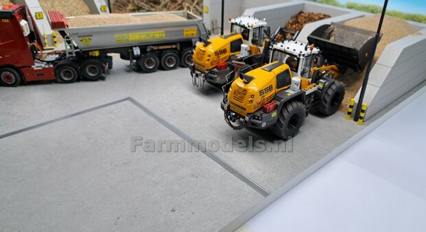 WAND MODULAIR STAPELBLOKKEN RECHT VOOR VLAK BOVEN Afm: 150 x 25 x 75mm KUNSTSTOF, BETONLOOK Geleverd  1:32 NB2B    