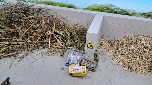 WAND MODULAIR STAPELBLOKKEN RECHT VOOR VLAK BOVEN Afm: 150 x 25 x 75mm KUNSTSTOF, BETONLOOK Geleverd  1:32 NB2B    