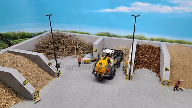 WAND MODULAIR STAPELBLOKKEN RECHT VOOR VLAK BOVEN Afm: 200 x 25 x 75mm KUNSTSTOF BETONLOOK Gespoten 1:32  NB2B      