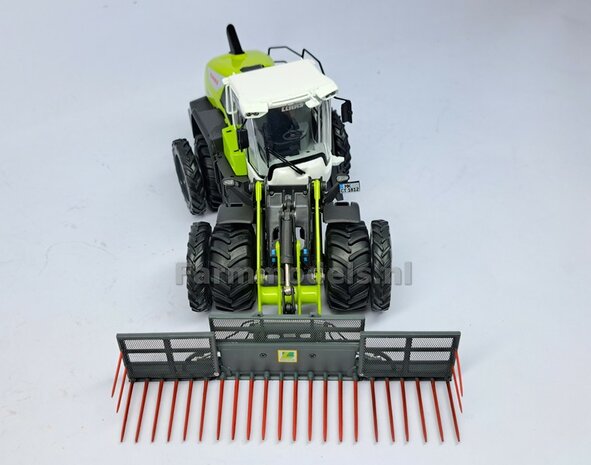 &Oslash; 50.5 mm: CLAAS TORION Wiking: 2x Dubbellucht Shovel banden + Alu. velgen CLAAS ORANJE, passen in de standaard velgen shovel Wiking  1:32         