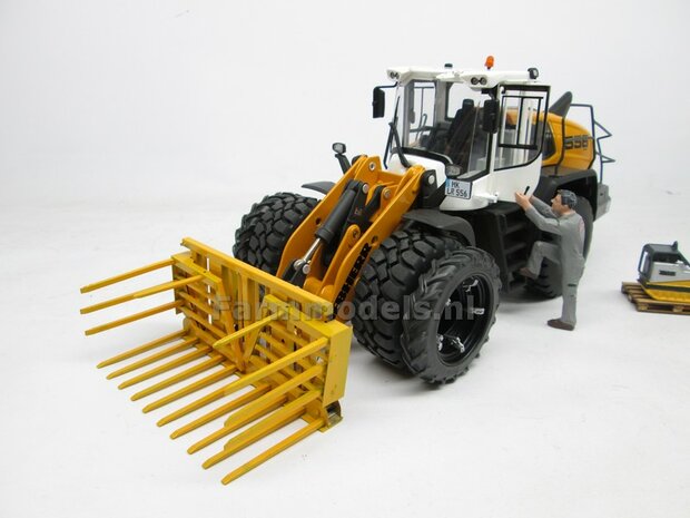 &Oslash; 50.5 mm: CLAAS TORION Wiking: 2x Dubbellucht Shovel banden + Alu. velgen CLAAS ORANJE, passen in de standaard velgen shovel Wiking  1:32         