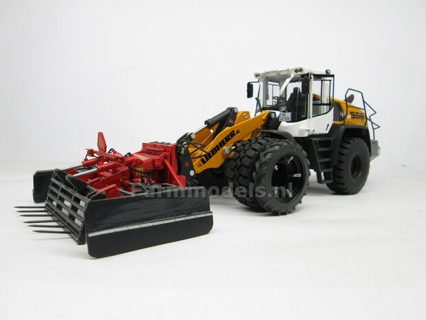 &Oslash; 50.5 mm: CLAAS TORION Wiking: 2x Dubbellucht Shovel banden + Alu. velgen CLAAS ORANJE, passen in de standaard velgen shovel Wiking  1:32         