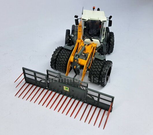 &Oslash; 47.3 mm: 2x Dubbellucht Shovel banden + ALUMINIUM velgen BLANK geleverd passend in de Aluminium Farmmodels Volvo L60H serie  1:32         