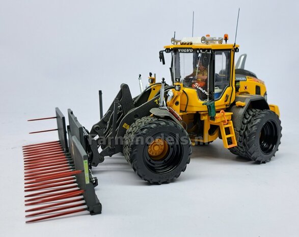 &Oslash; 47.3 mm: 2x Dubbellucht Shovel banden + ALUMINIUM velgen BLANK geleverd passend in de Aluminium Farmmodels Volvo L60H serie  1:32         