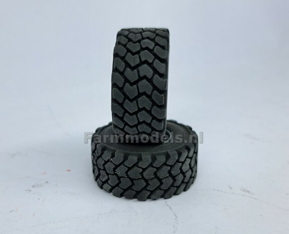 &Oslash; 47.3 mm: LIEBHERR 546: 2x brede Shovel banden + ALU. velgen LIEBHERR GRIJS Gespoten geleverd geschikt voor LIEBHERR AT 1:32  