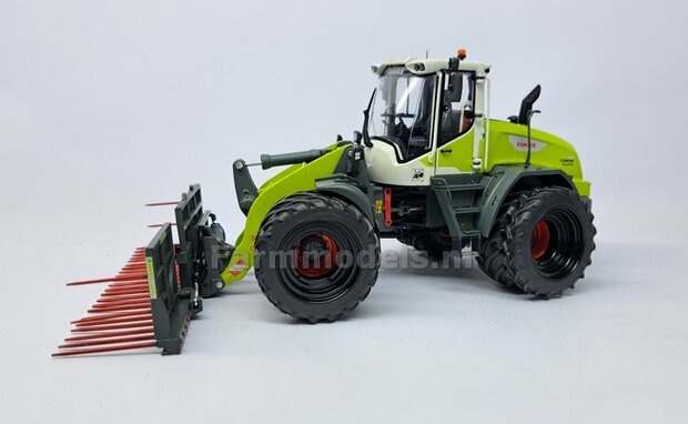 &Oslash;50.3 mm: CLAAS TORION 1611 AT: 2x ALU. DUBBELLUCHT Velgen ZWART Gespoten geleverd + banden passend in originele velgen CLAAS TORION AT 1:32