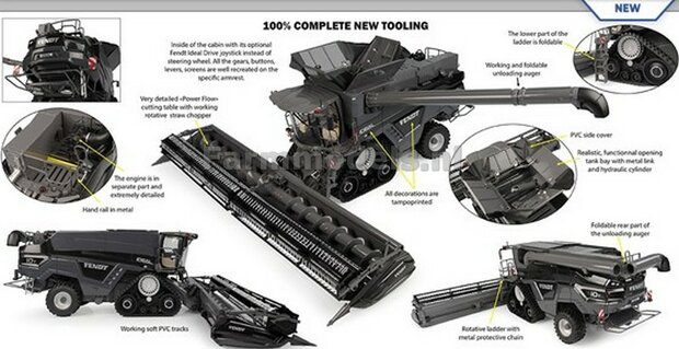 Fendt Ideal 10T- 2025  maaidorser met maaibord  Universal Hobbies 1:32   UH6624    